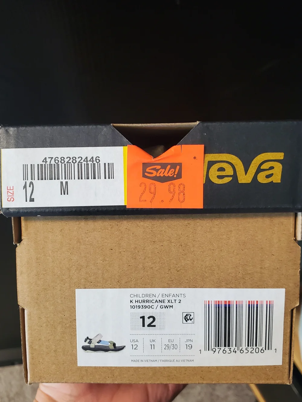 Teva, Toddler Size 13, Olive Green and Blue Velcro Strap Sandals